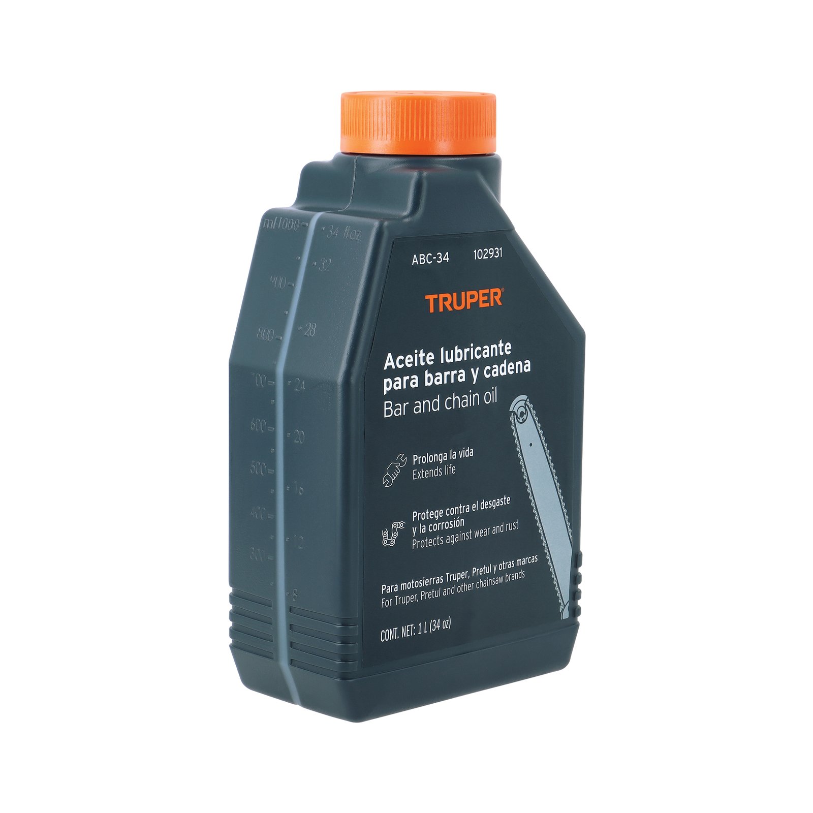 Aceite lubricante para barra y cadena de motosierra, TRUPER