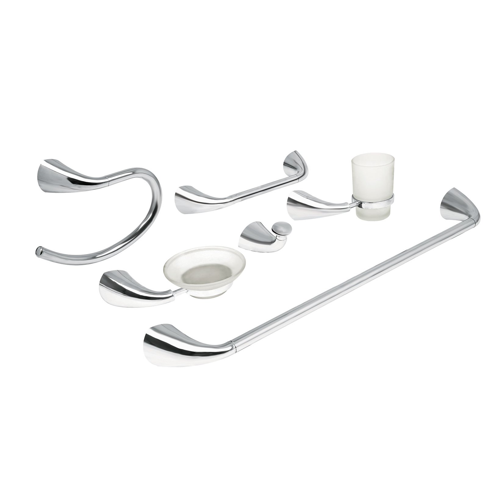 Juego de 6 accesorios para baño metálicos, FOSET AERO