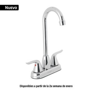 Mezcladora lavabo 4' cromo, tipo bar, palanca, FOSET AERO