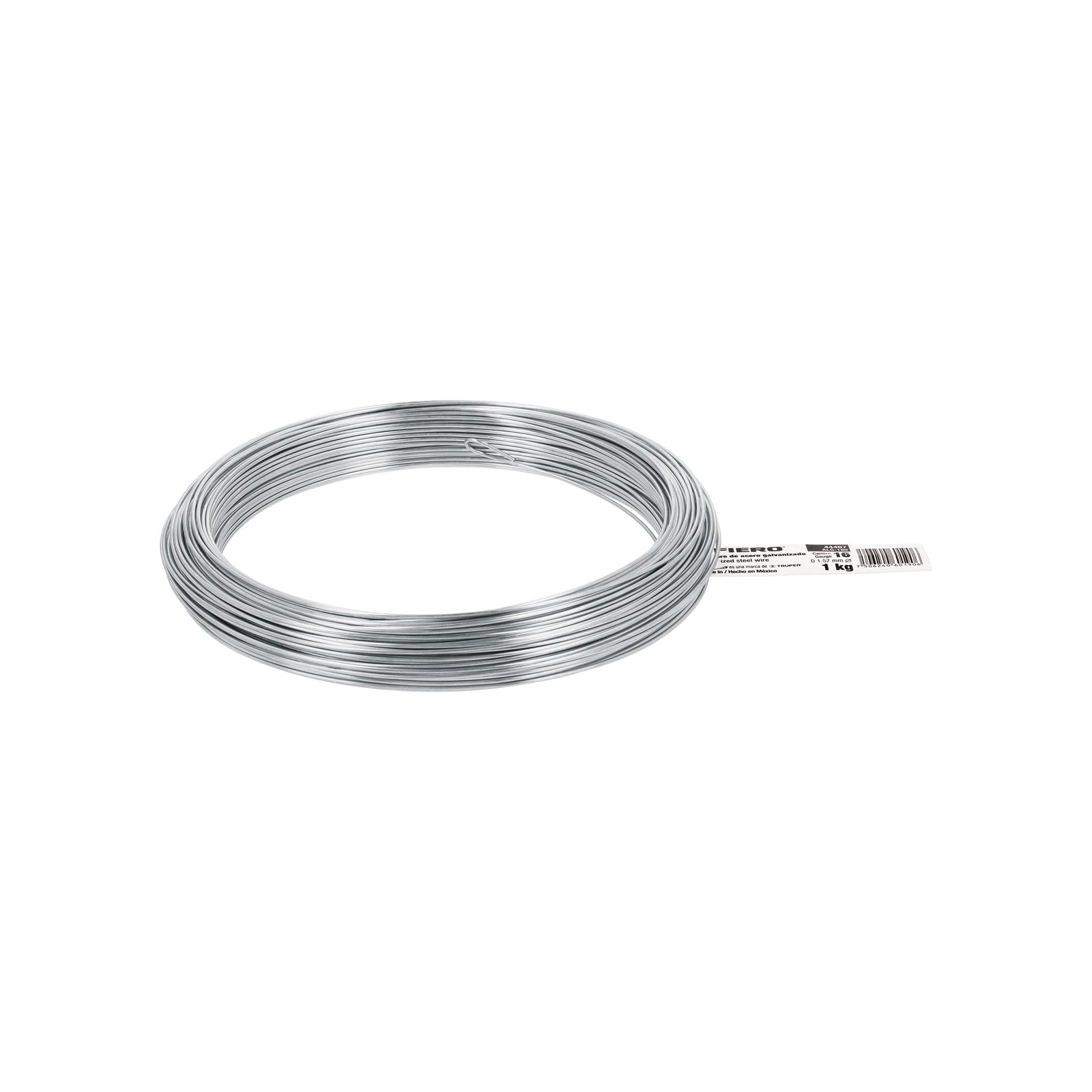Rollo de 1 kg alambre galvanizado, calibre 16, FIERO