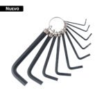 Juego de 10 llaves hexagonales mm, tipo llavero, PRETUL