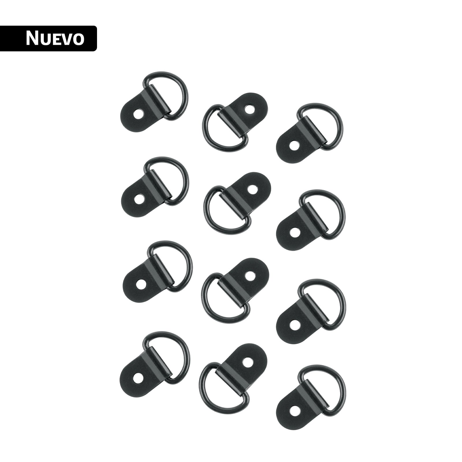 12 anclajes para amarre de carga, anillo en 'D' espesor 1/8'