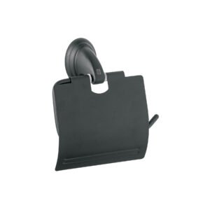 Portarrollo con cubierta, negro, FOSET AQUA