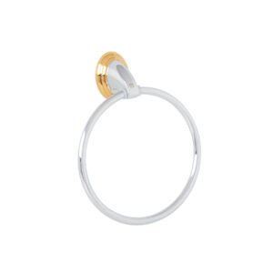 Toallero de argolla, cromo-oro, FOSET AQUA