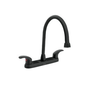 Mezcladora fregadero 8' negro, cuello largo, palanca, AQUA