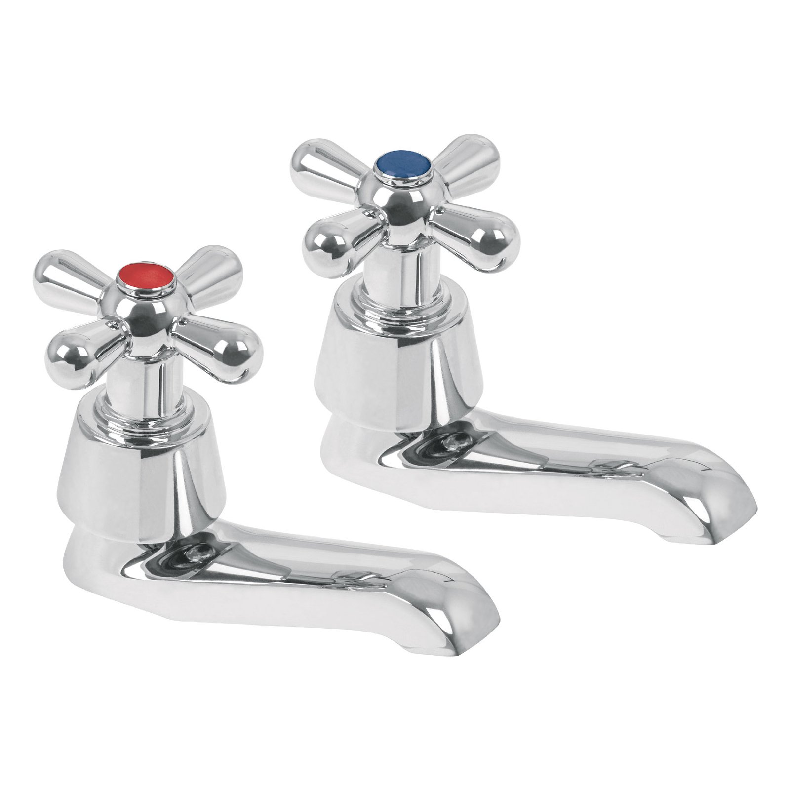 Juego 2 llaves individuales para lavabo, cromo, cruceta,AQUA