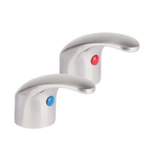 Juego de manerales tipo palanca p/lav-fregadero, satín AQUA