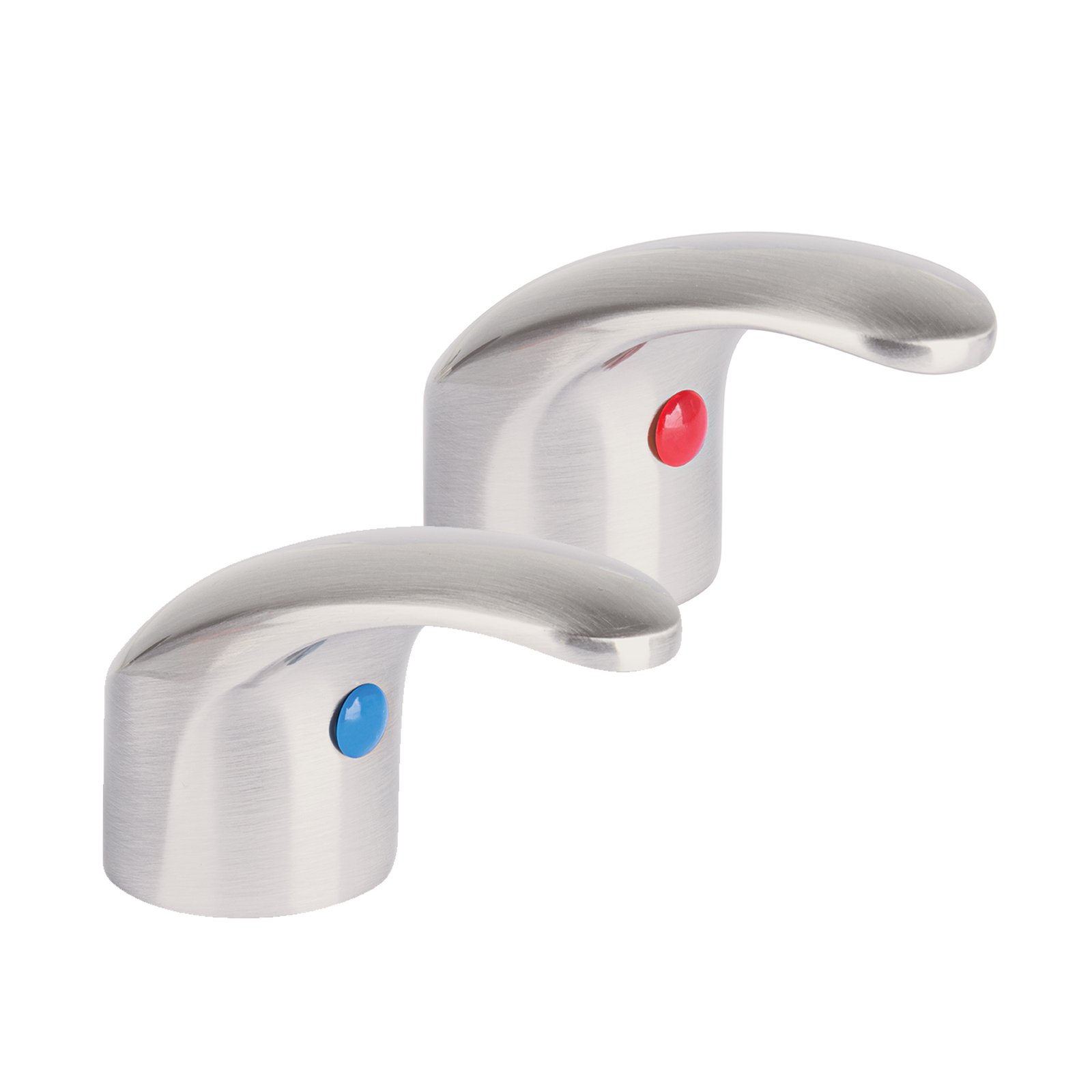 Juego de manerales tipo palanca p/lav-fregadero, satín AQUA
