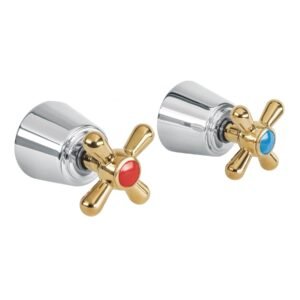 Juego de manerales de cruceta para regadera, cromo oro AQUA