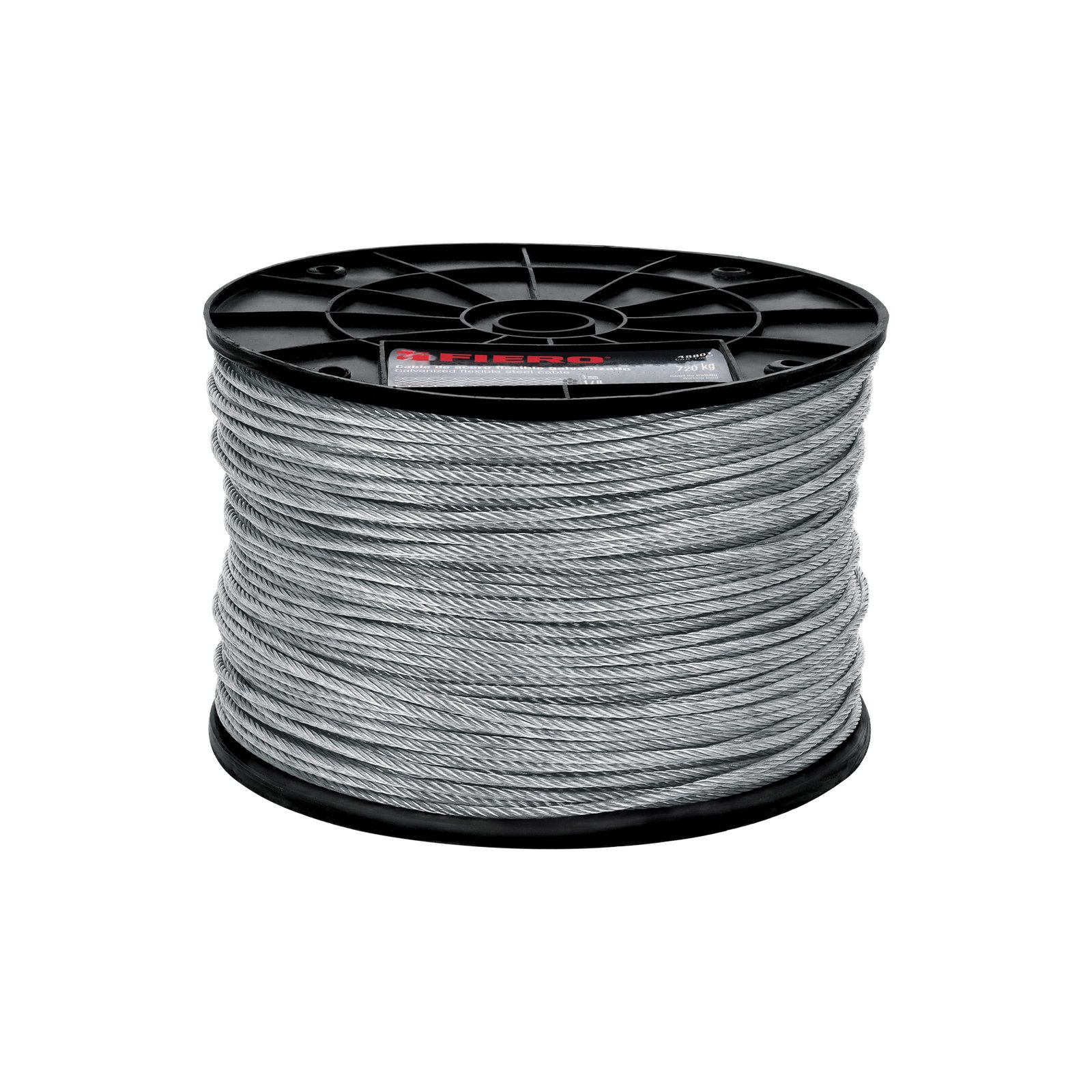 Metro de cable flexible 1/8' de acero 7x19 hilos, 300 m