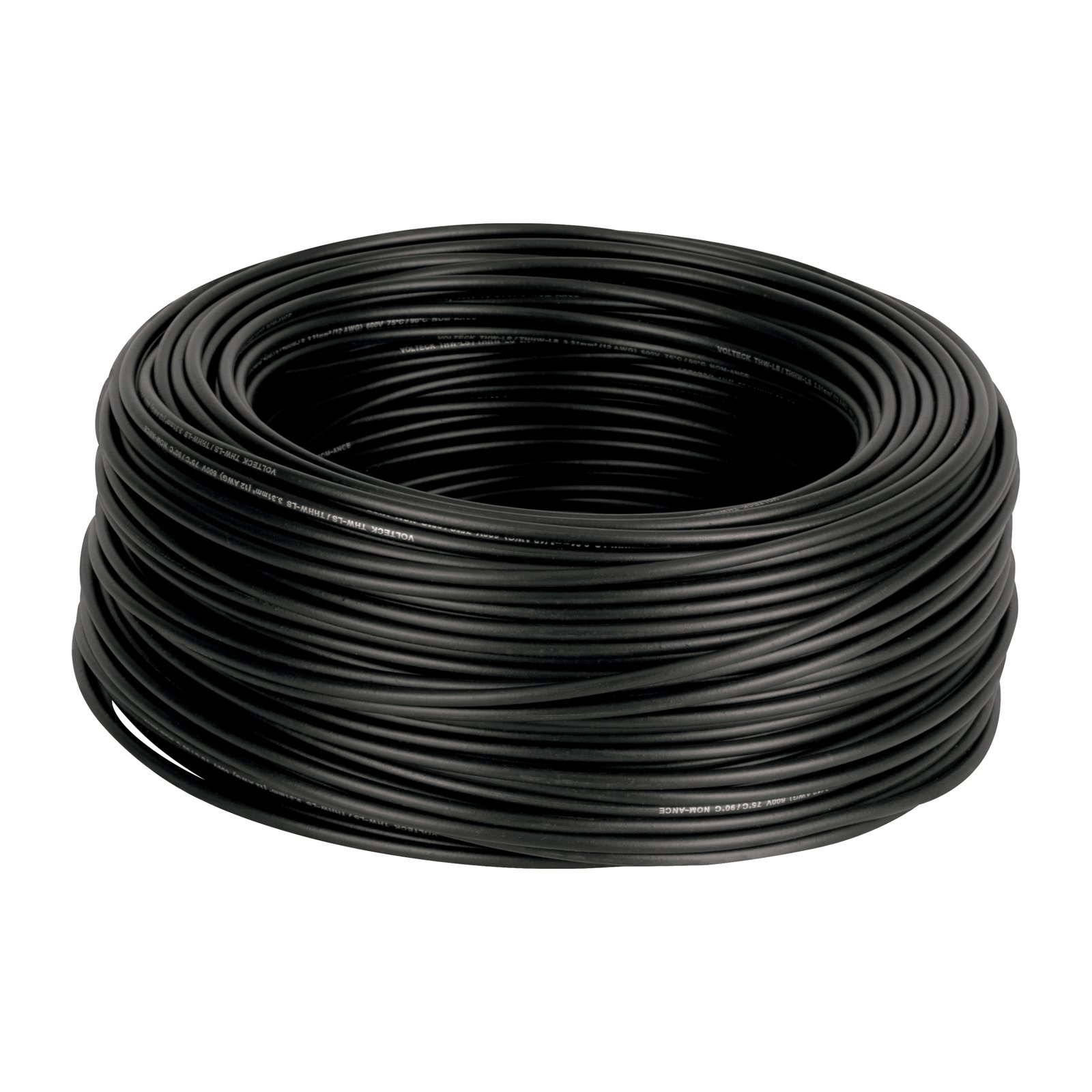 Rollo de 100 m de cable THHW-LS 12 AWG negro, VOLTECK