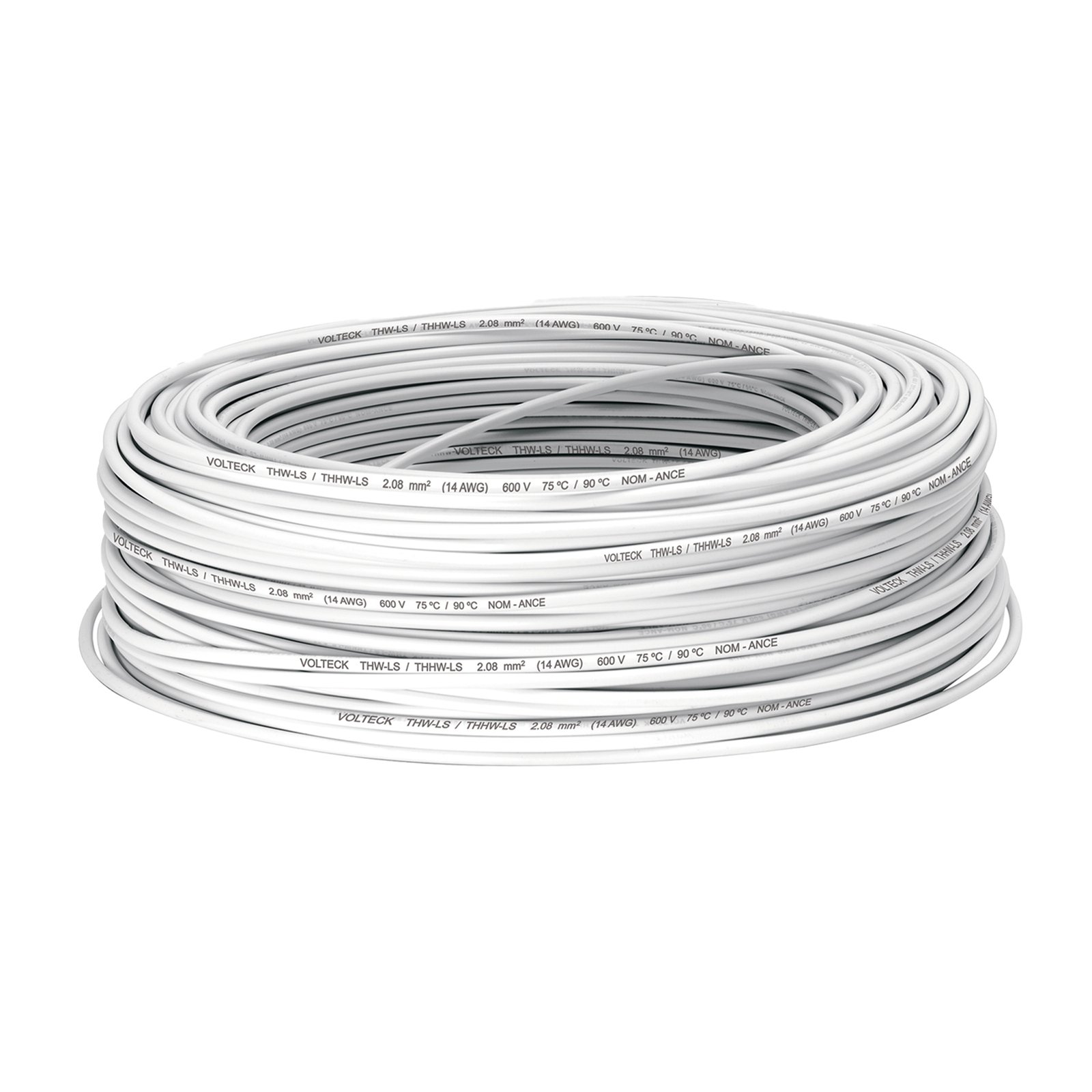 Rollo de 100 m de cable THHW-LS 14 AWG blanco, VOLTECK