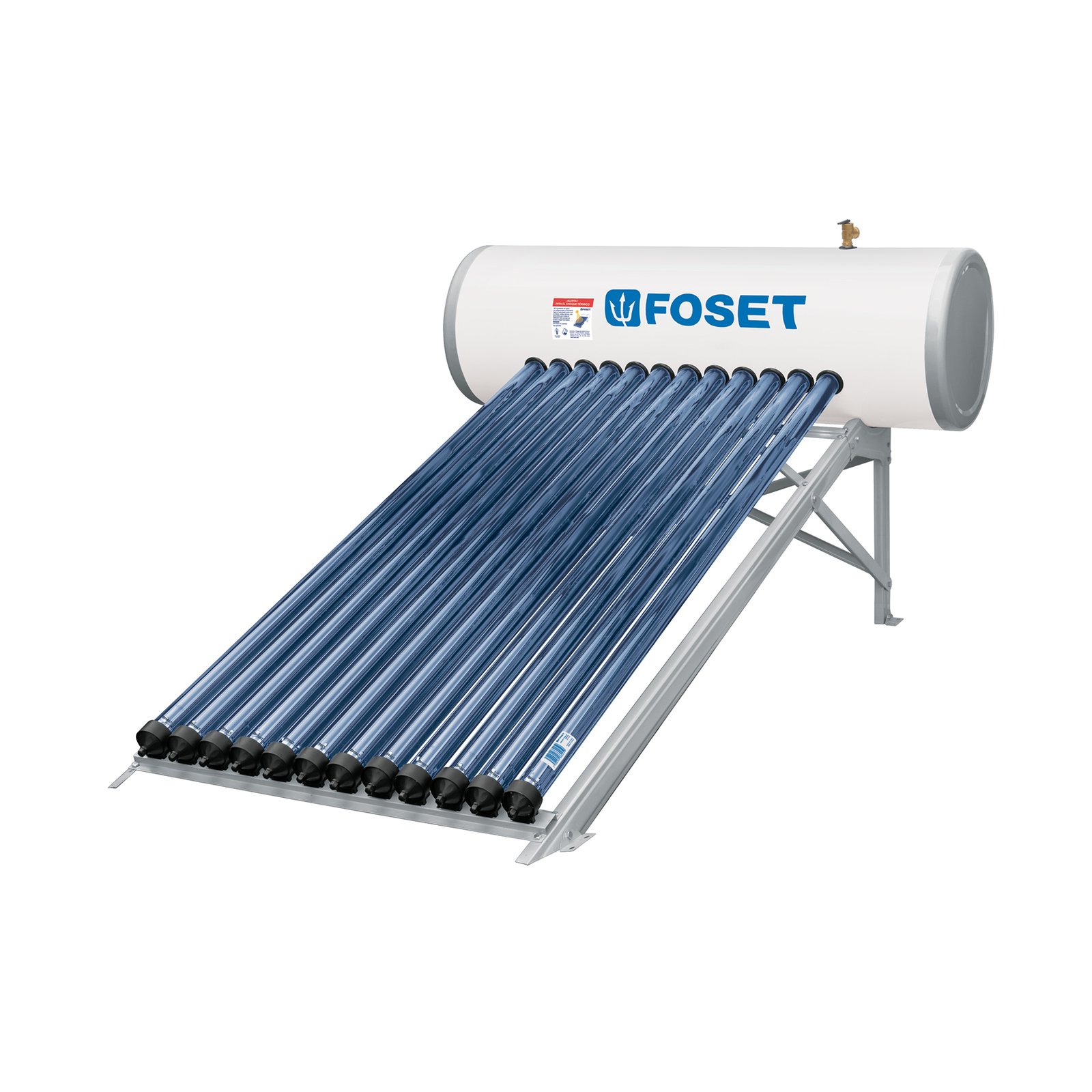 Calentador solar HeatPipe, 12 tubos, 150L, 4 personas, FOSET