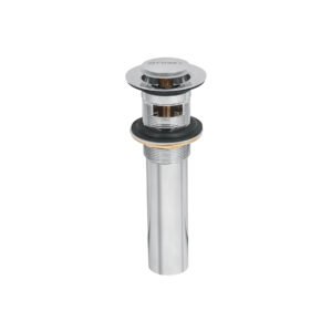 Contra para lavabo, con rebosadero, sistema push, cromo