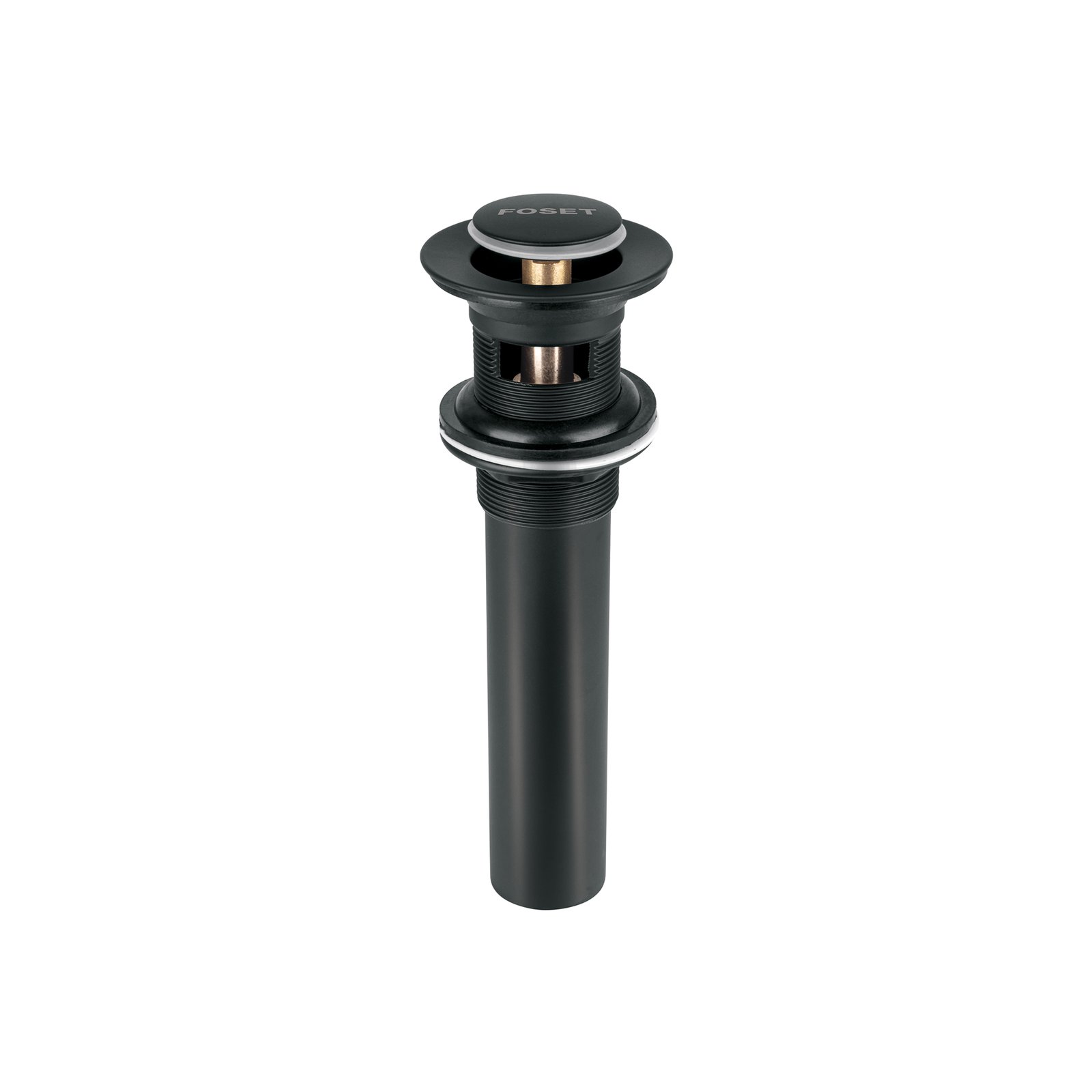 Contra para lavabo, con rebosadero, sistema push, negro