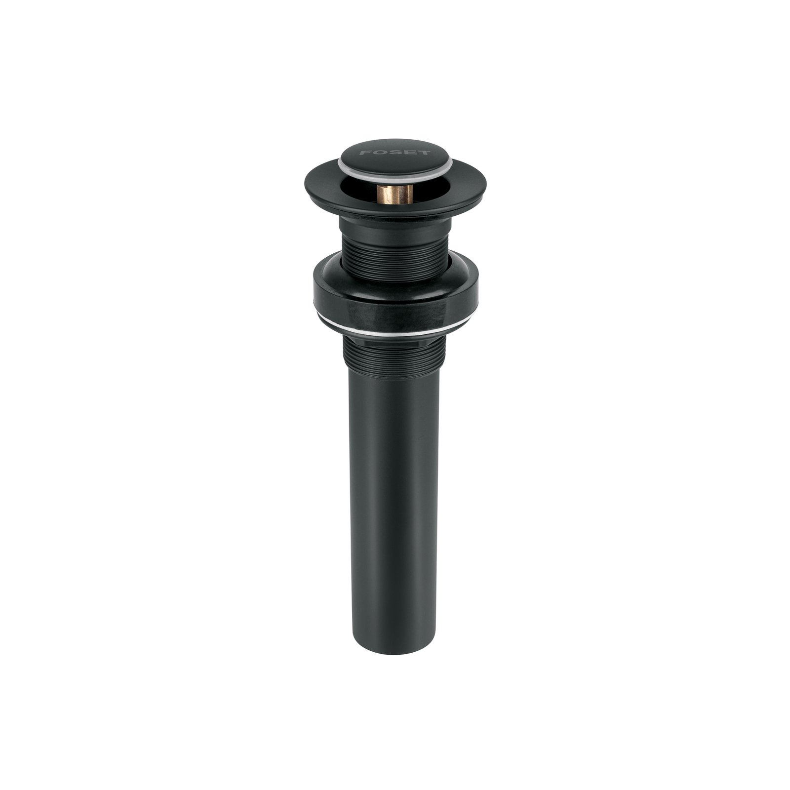 Contra para lavabo, sin rebosadero, sistema push, negro