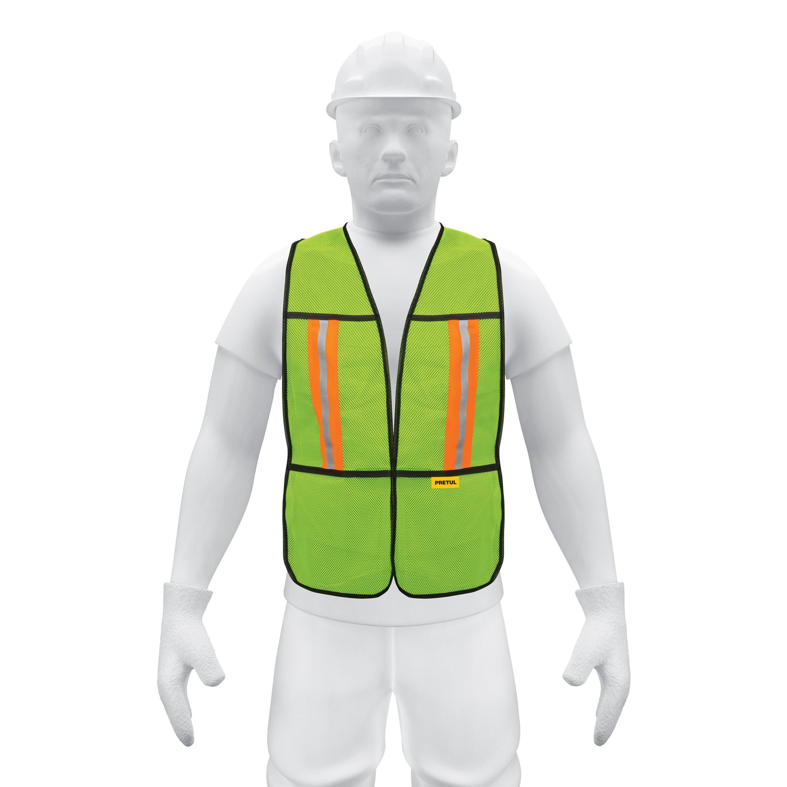 Chaleco de seguridad con cintas reflejantes, amarillo,PRETUL