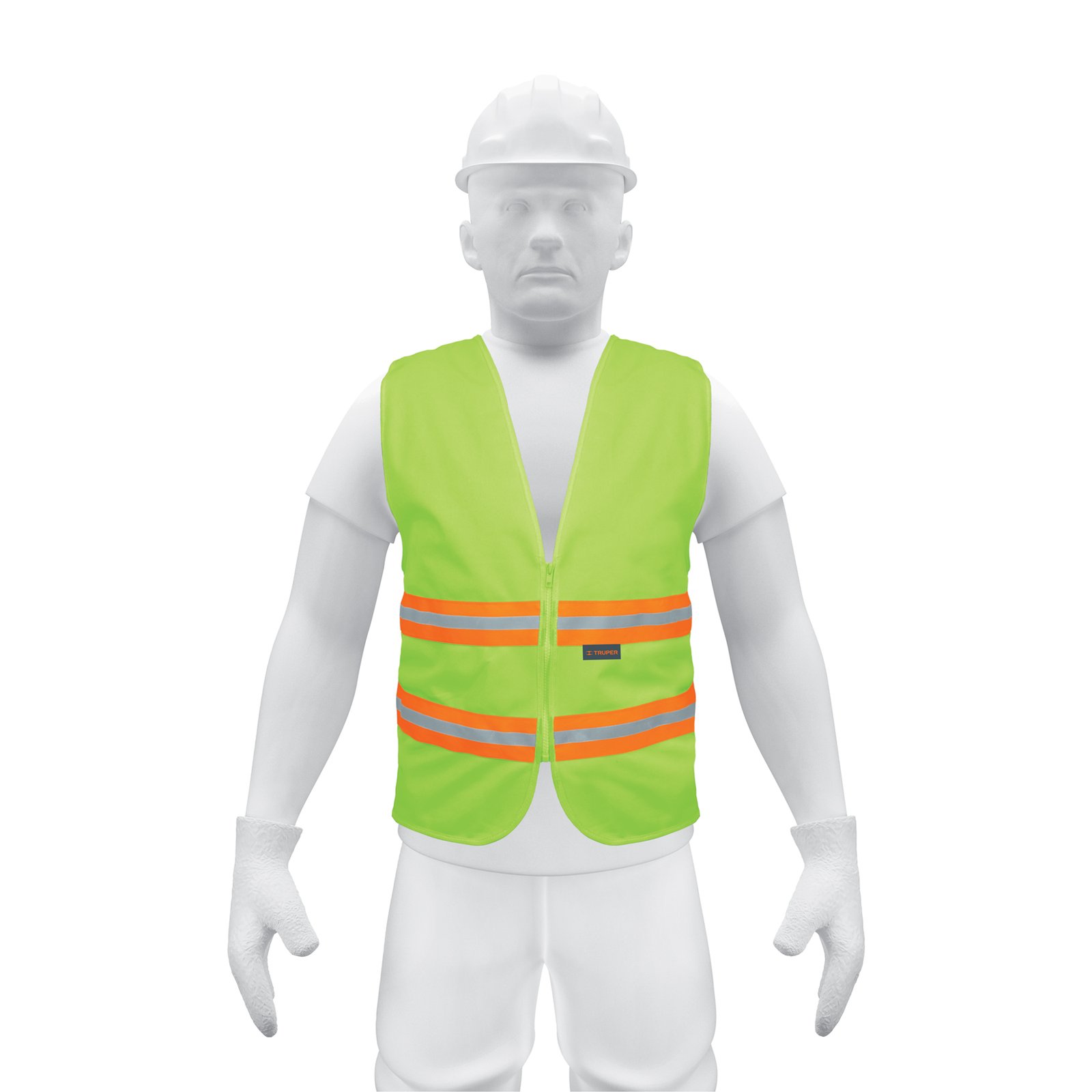 Chaleco de seguridad amarillo alta visibilidad con cierre