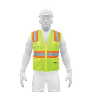 Chaleco de seguridad amarillo máxima visibilidad y 6 bolsas