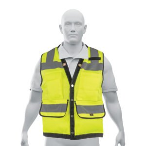 Chaleco seguridad reforzado amarillo con bolsas, G, EXPERT