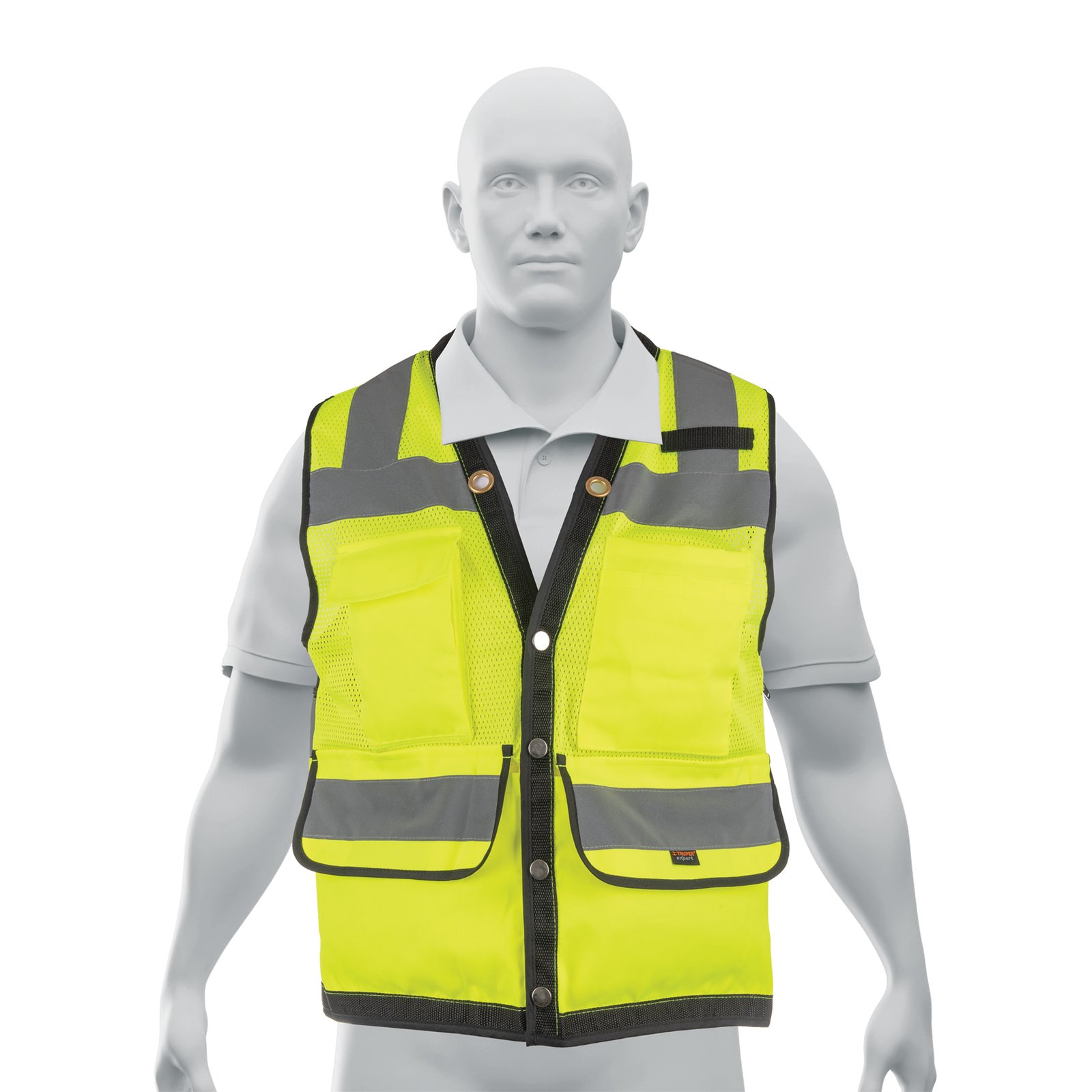Chaleco seguridad reforzado amarillo con bolsas, G, EXPERT