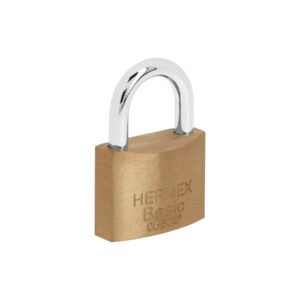 Candado de latón 50 mm llave tetra en blíster, HERMEX BASIC