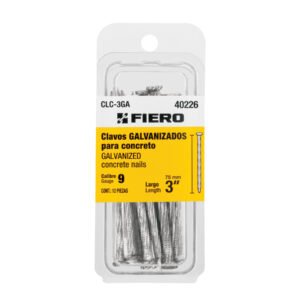 Blíster con 12 clavos galvanizados para concreto 3', FIERO