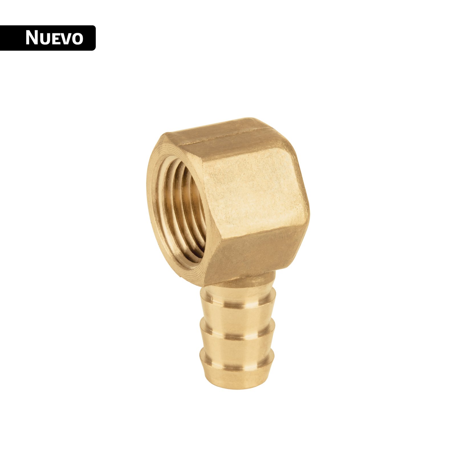 Codo estufa a 90° de latón con espiga de 3/8', FOSET