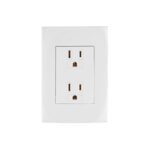 Contacto dúplex, 2 polos + tierra, línea Oslo, blanco