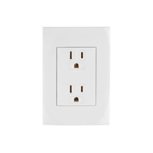 Contacto dúplex, 2 polos + tierra, línea Oslo, blanco