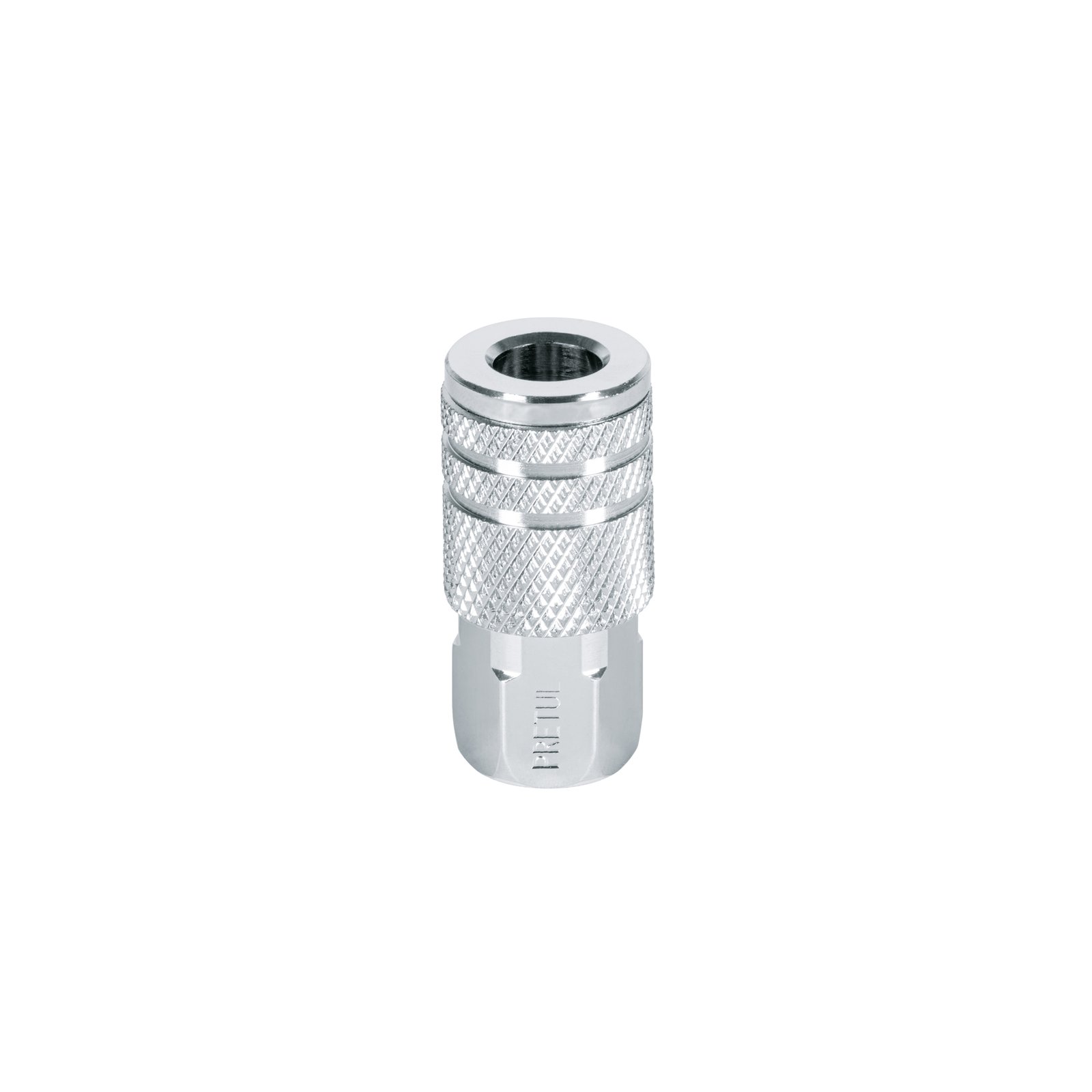 COPLE-HEM-1-4P.jpg Cople rápido de acero, hembra, cuerda 1/4' NPT, PRETUL - Image 1