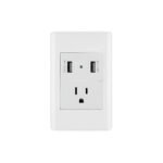 Placa armada blanca contacto y 2 puertos USB 1.5 mód, Lisboa