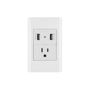 Placa armada blanca contacto y 2 puertos USB 1.5 mód, Lisboa