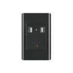 Placa armada negra contacto y 2 puertos USB 1.5 mód, Lisboa