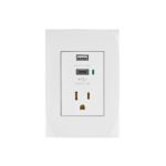 Contacto 2polos + tierra con 2 puertos USB, Oslo, blanco