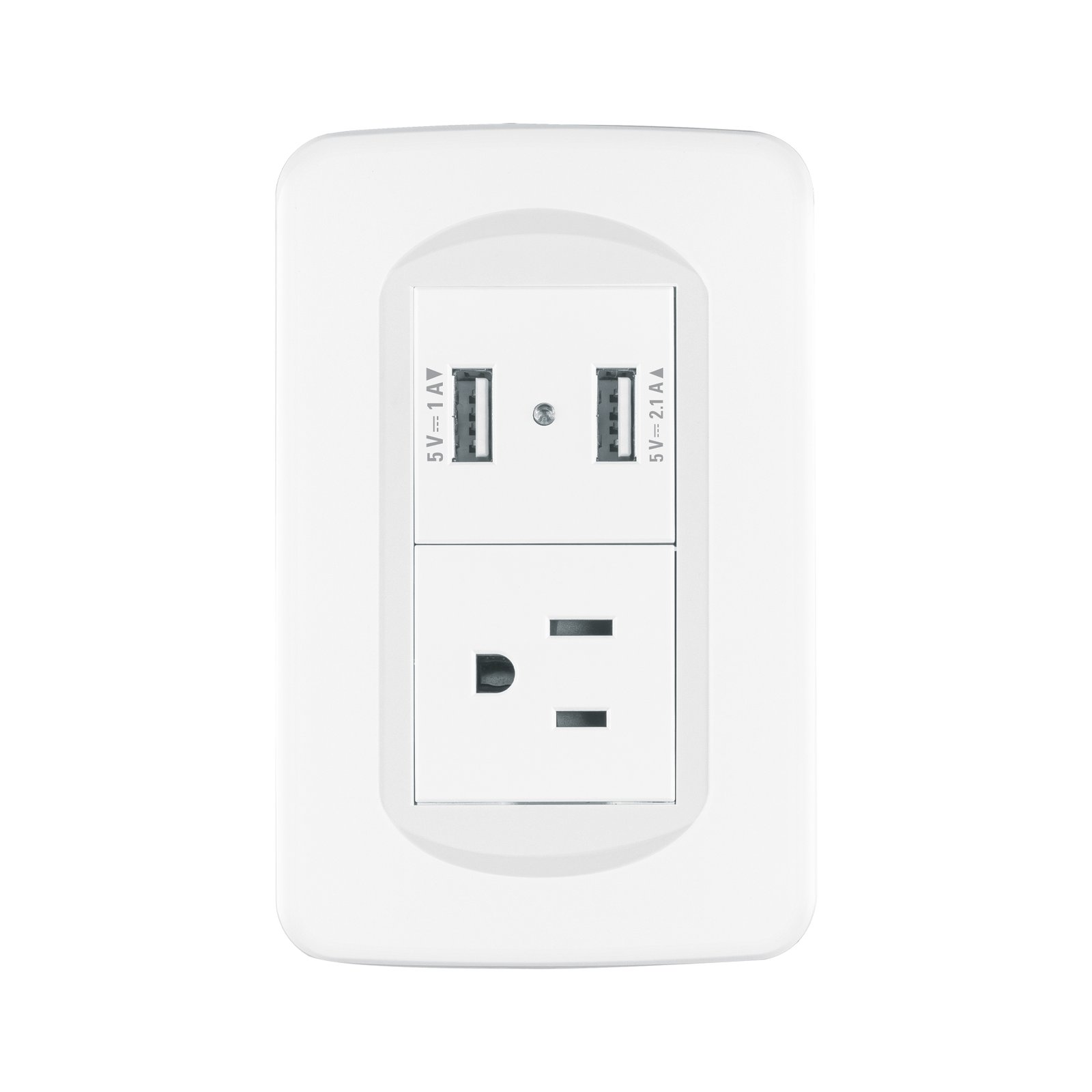 Placa armada 1contacto y 2 puertos USB 1.5 módulos, Toledo
