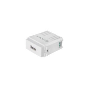 Módulo puerto USB, línea Italiana, color blanco, VOLTECK