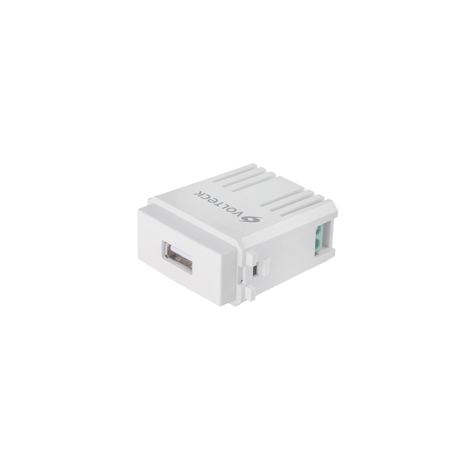 Módulo puerto USB, línea Italiana, color blanco, VOLTECK