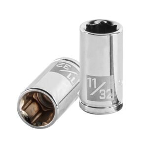 Dado de 11/32', 6 puntas, cuadro 1/4', TRUPER