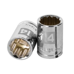 Dado de 14 mm, 12 puntas, cuadro 3/8', TRUPER