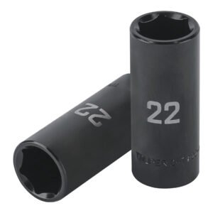 Dado largo impacto de 22 mm, 6 puntas, cuadro 1/2', TRUPER