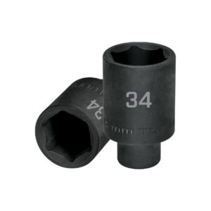 Dado largo impacto de 34 mm, 6 puntas, cuadro 1/2', TRUPER