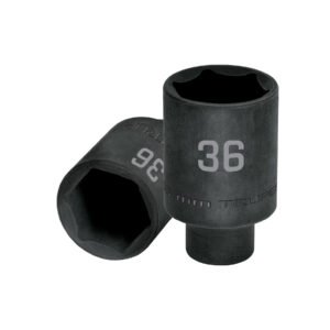Dado largo impacto de 36 mm, 6 puntas, cuadro 1/2', TRUPER