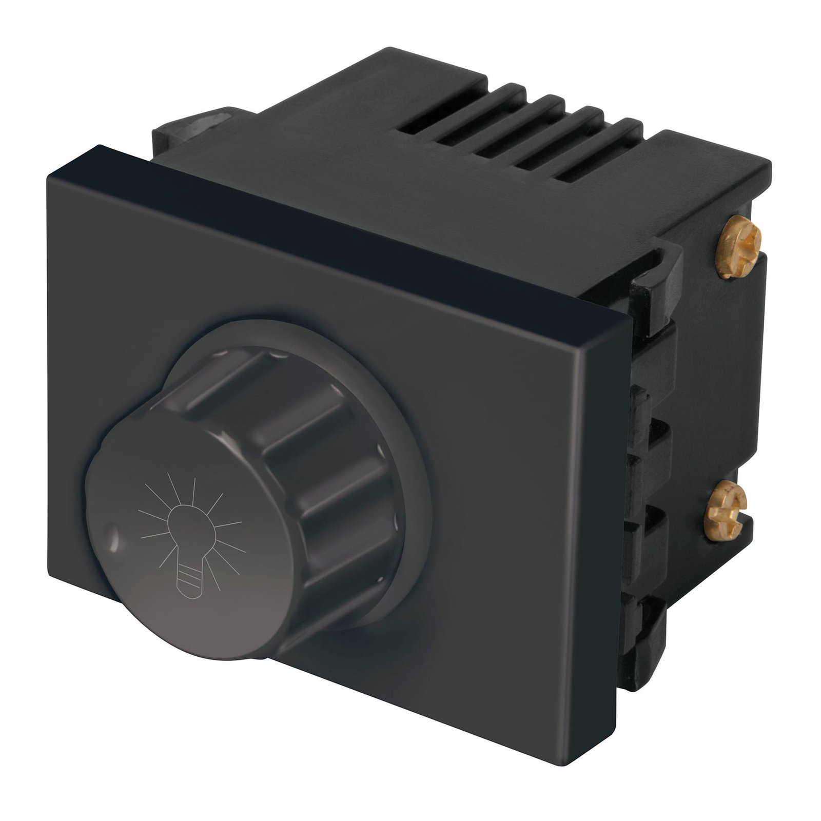DIM15-EN.jpg Dimmer giratorio, 1.5 módulos, línea Española, color negro - Image 1