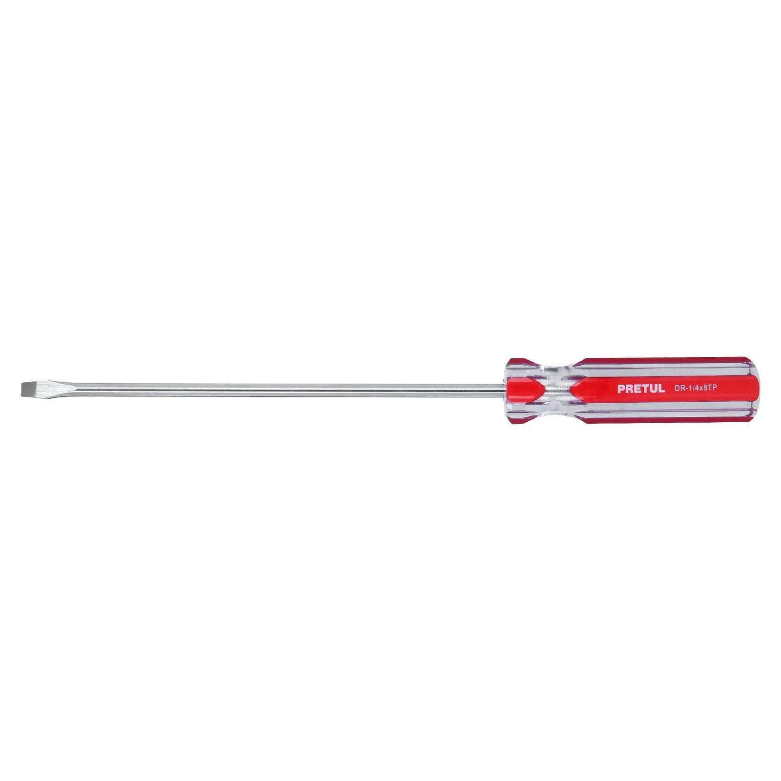 Desarmador plano 1/4 x 8' mango de PVC, PRETUL