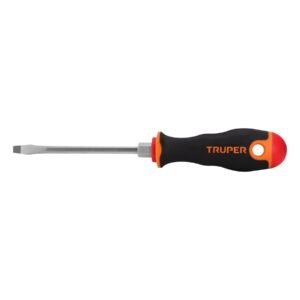 Desarmador plano 3/16' x 4' mango Comfort Grip, TRUPER