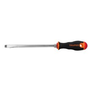 Desarmador plano 3/8' x 8' mango Comfort Grip, TRUPER