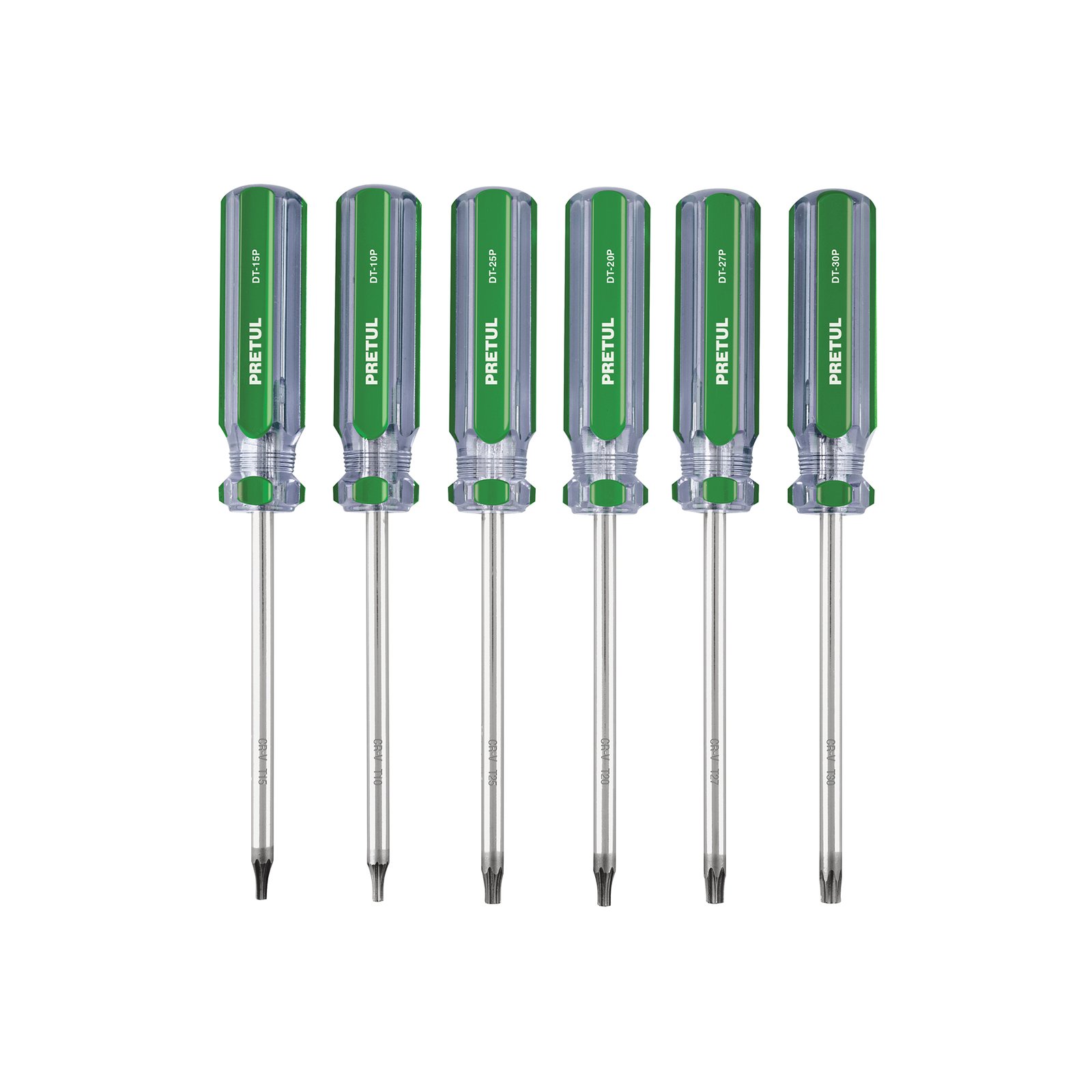 Juego de 6 desarmadores Torx mango de PVC, PRETUL