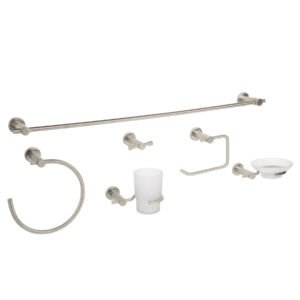 Juego de 6 accesorios para baño acabado satín, FOSET ELEMENT