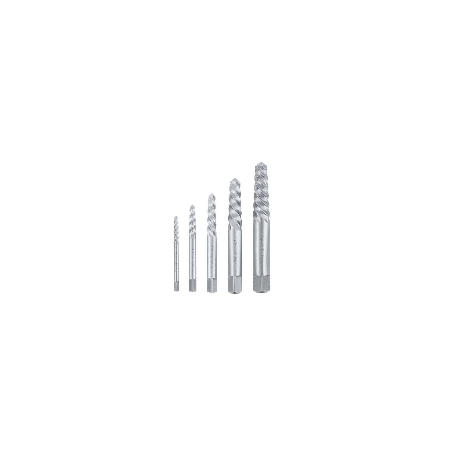 Juego de 5 extractores tipo espiral de tornillos, TRUPER